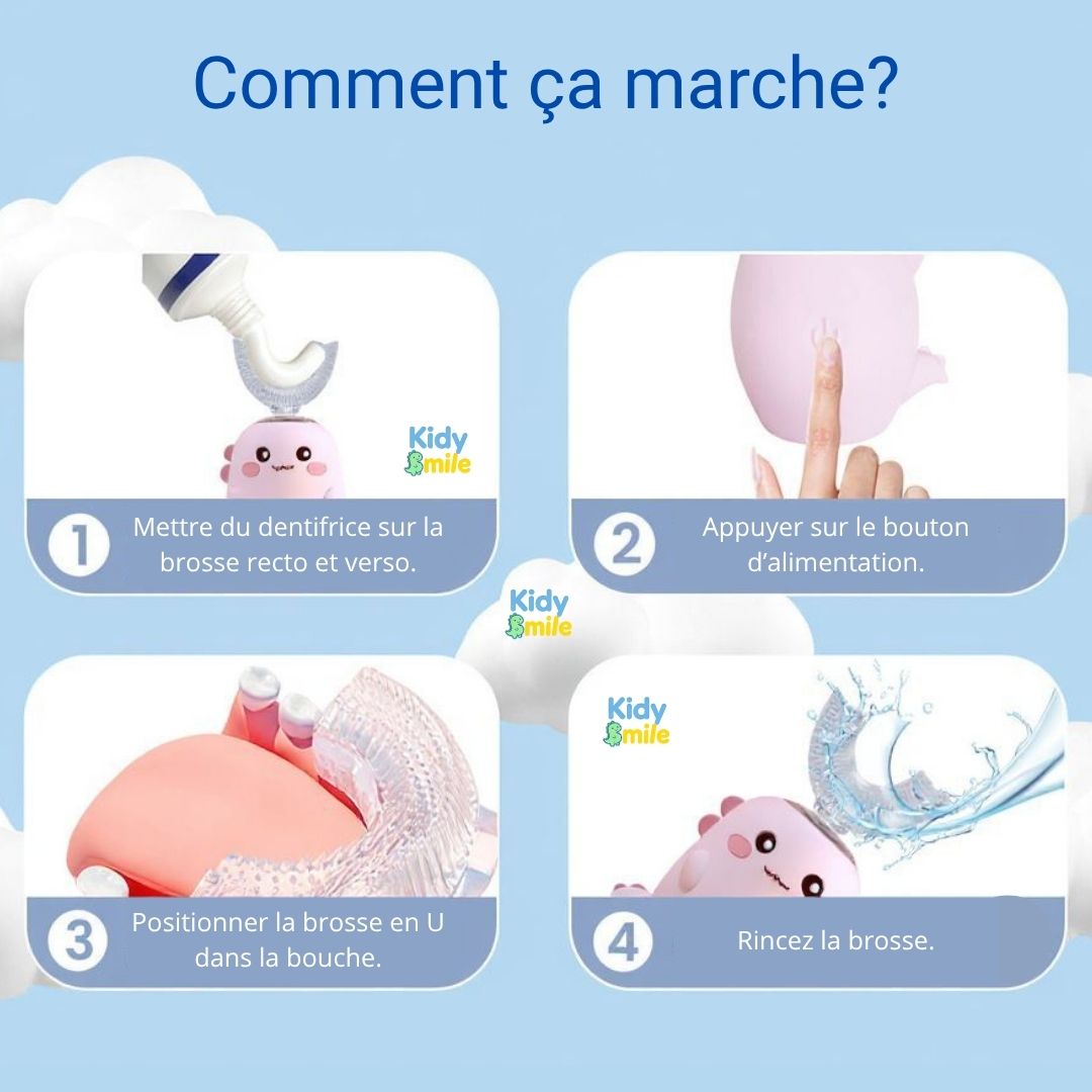 Kidysmile Brosse à dents électrique